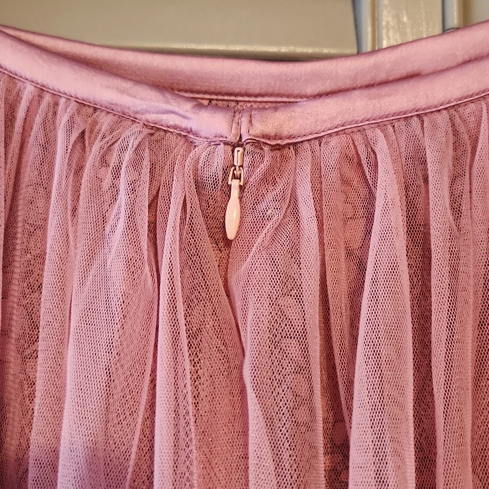 Brenda Knight x Free People Anne Tulle Maxi Skirt Mauve Pink Fairy Cottage - Picture 6 of 13